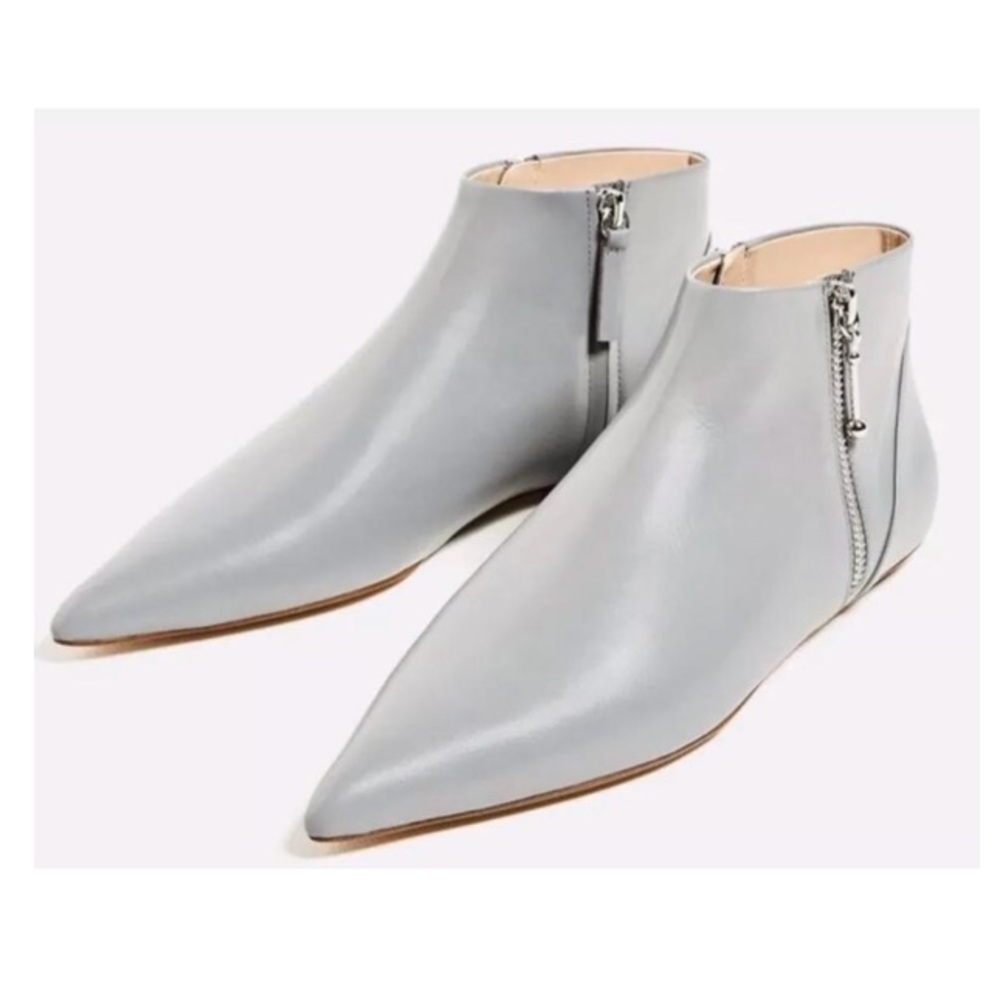 Zara Leather Pointed Ankle Boots